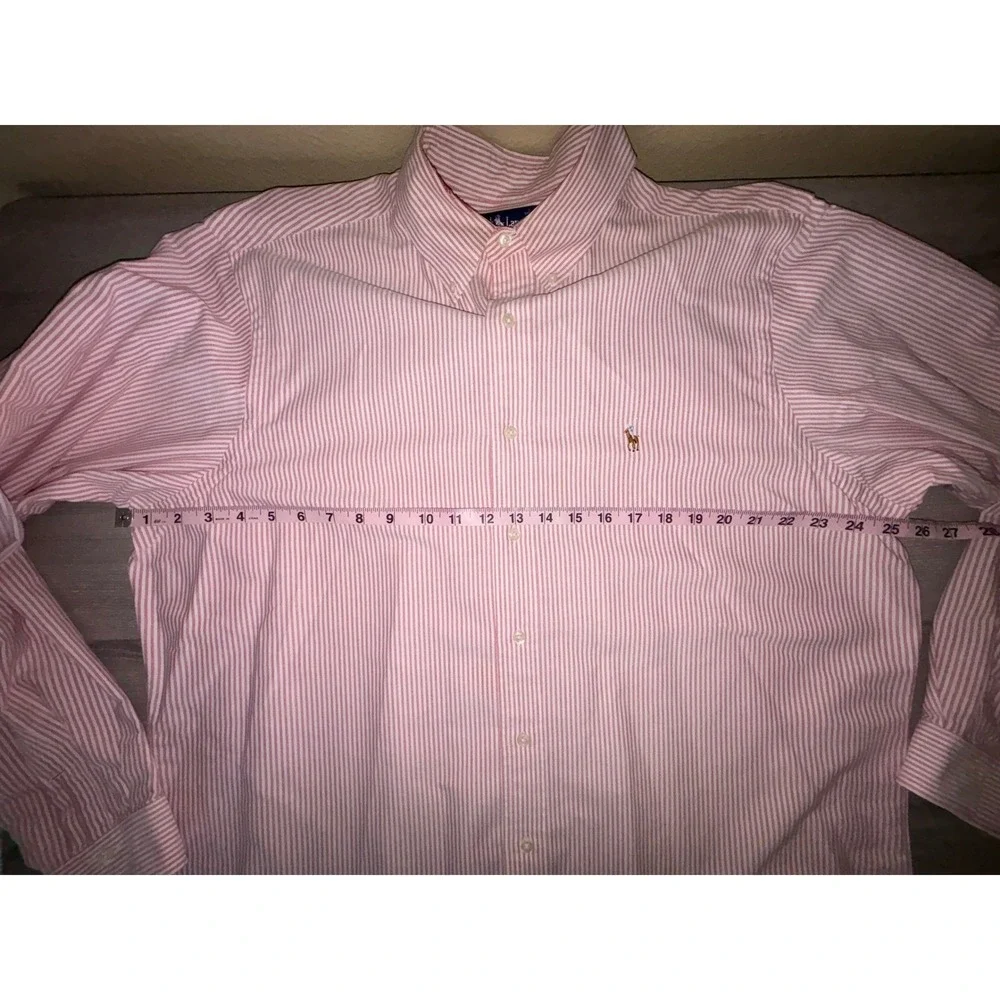 Ralph Lauren Mens 17-36 Long Sleeve Striped Button Down Shirt Classic Fit Office - Picture 4 of 5
